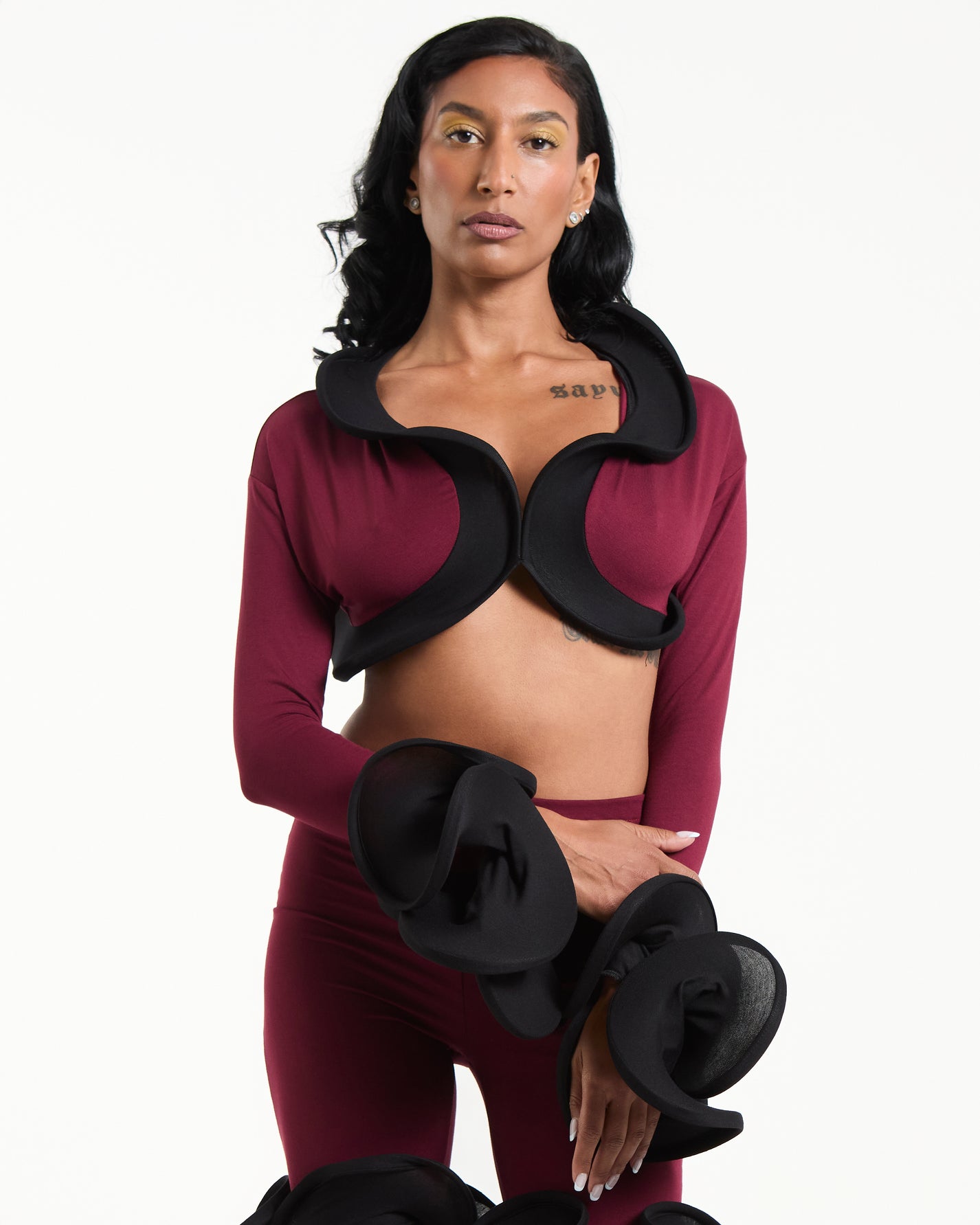 maroon bolero
